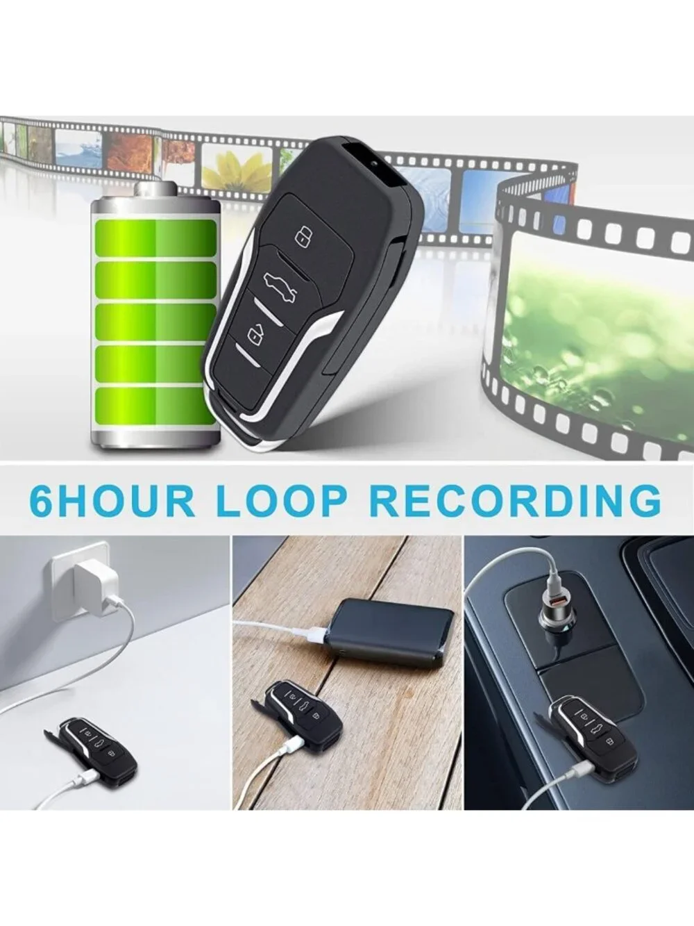 64GB Mini 1080P Video Camera - Portable Nanny Cam with Motion Detection for Pets